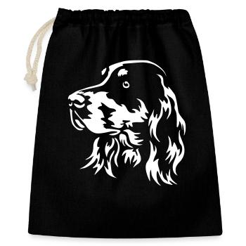 Gordon Setter Kopf "Black Edition" - Geschenkbeutel aus Baumwolle (40 x 50 cm) - Schwarz - Vorne