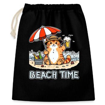 Beach Time 2 - Gift Bag 40 x 50 cm - black - Front