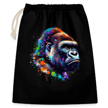 Gorilla - Geschenkbeutel aus Baumwolle (40 x 50 cm) - Schwarz - Vorne