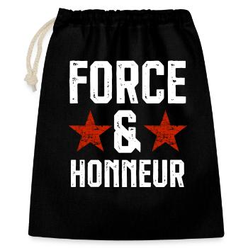 Force et honneur 1 - Sac cadeau 40 x 50 cm - noir - Devant