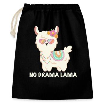 No drama lama - süßes Lama mit Sonnenbrille - Geschenkbeutel aus Baumwolle (40 x 50 cm) - Schwarz - Vorne