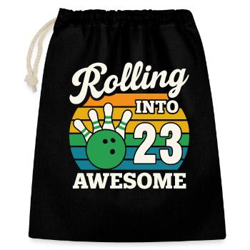 Rouler en 23 avec une boule de bowling - Sac cadeau 40 x 50 cm - noir - Devant