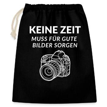 No Time I'm Photographer Mirror Reflex Camera Photos - Gift Bag 40 x 50 cm - black - Front