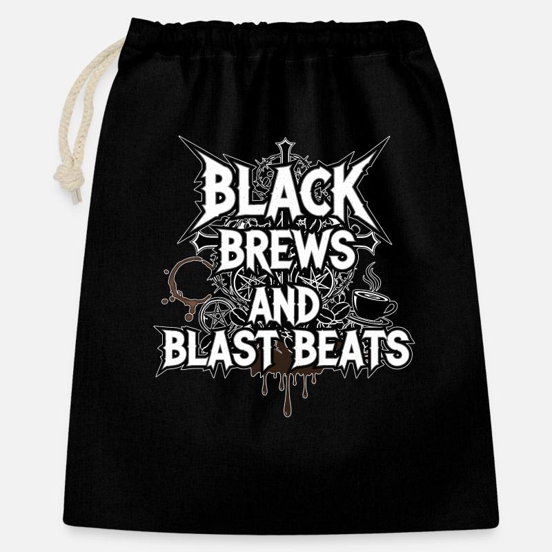 Black Brews and Blast Beats - Gift Bag 40 x 50 cm - black