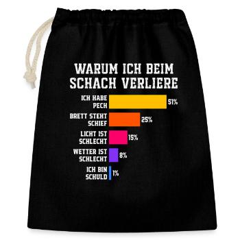 Warum ich beim Squash verliere Squash - Geschenkbeutel aus Baumwolle (40 x 50 cm) - Schwarz - Vorne
