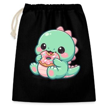 Little dino snacking donut - Gift Bag 40 x 50 cm - black - Front