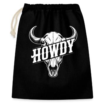 Howdy Skull Western Print - Sac cadeau 40 x 50 cm - noir - Devant
