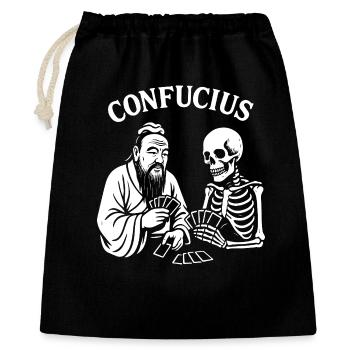 Confucius Skeleton Card Deck - Gift Bag 40 x 50 cm - black - Front