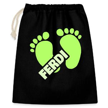 Naissance de Ferdi - Sac cadeau 40 x 50 cm - noir - Devant