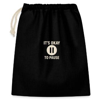 It’s Okay to Pause – Message Bien-Être Minimaliste - Sac cadeau 40 x 50 cm - noir - Devant
