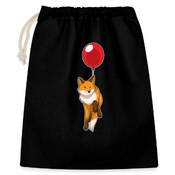 Fuchs Luftballon - Geschenkbeutel aus Baumwolle (40 x 50 cm) - Schwarz - Vorne
