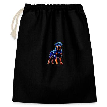 Ausdrucksstarker Rottweiler Survival-Design - Geschenkbeutel aus Baumwolle (40 x 50 cm) - Schwarz - Vorne