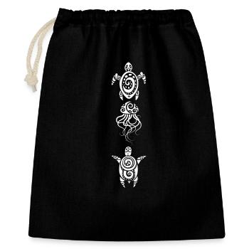Deux tortues et une méduse (blanc) - Sac cadeau 40 x 50 cm - noir - Devant