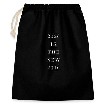 2026 est la nouvelle année 2016 - Sac cadeau 40 x 50 cm - noir - Devant