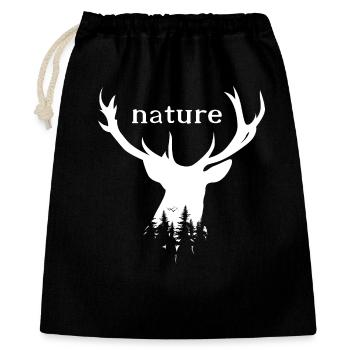 deer antler deer symbol moose elk symbol logo - Gift Bag 40 x 50 cm - black - Front