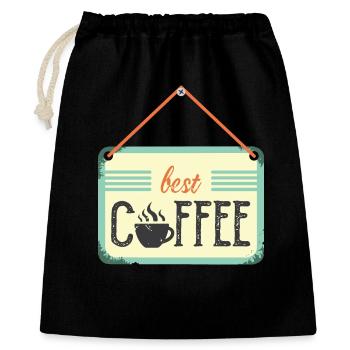 best coffee café icon coffee sign icon logo - Gift Bag 40 x 50 cm - black - Front