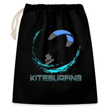 Kitesurfing - Geschenkbeutel aus Baumwolle (40 x 50 cm) - Schwarz - Vorne