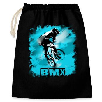 BMX Bike - Geschenkbeutel aus Baumwolle (40 x 50 cm) - Schwarz - Vorne