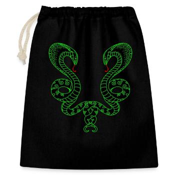 Two green snakes - Gift Bag 40 x 50 cm - black - Front