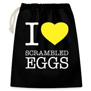 I LOVE SCRAMBLED EGGS Rührei - Gift Bag 40 x 50 cm - black - Front