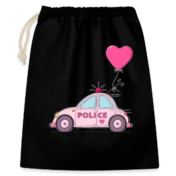 Police Heart Pink - Gift Bag 40 x 50 cm - black - Front