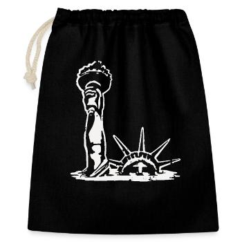 La Statue de la Liberté se noie - Sac cadeau 40 x 50 cm - noir - Devant