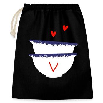 Letter v Breton bowls - Gift Bag 40 x 50 cm - black - Front