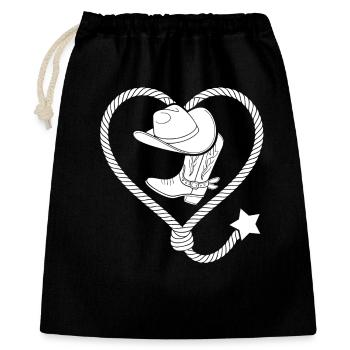 Herz Lasso Line Dance Stetson - Geschenkbeutel aus Baumwolle (40 x 50 cm) - Schwarz - Vorne