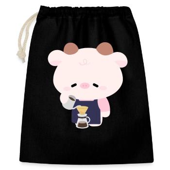Barista de vache de Kawaii - Sac cadeau 40 x 50 cm - noir - Devant