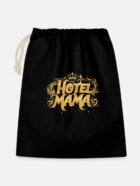 Hotel Mama! - Geschenkbeutel aus Baumwolle (40 x 50 cm) - Schwarz