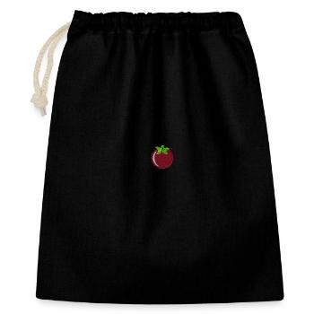 Tomate brodée - Sac cadeau 40 x 50 cm - noir - Devant