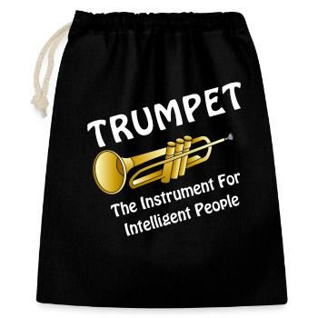 Texte blanc trompette intelligente - Sac cadeau 40 x 50 cm - noir - Devant
