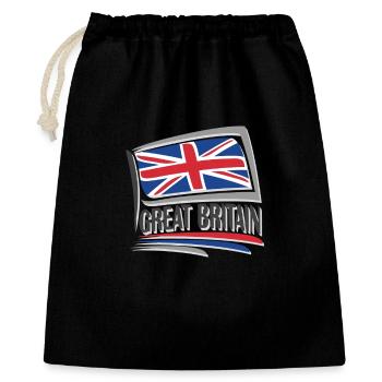 UK Souvenir Landmark, Großbritannien Flagge Reisen - Geschenkbeutel aus Baumwolle (40 x 50 cm) - Schwarz - Vorne