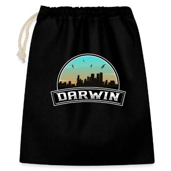 Darwin Australia Skyline Australisches Souvenir - Geschenkbeutel aus Baumwolle (40 x 50 cm) - Schwarz - Vorne