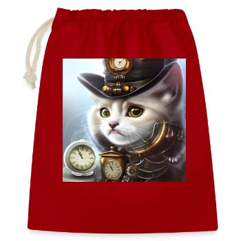 Cute steampunk kitten - Gift Bag 40 x 50 cm - red - Front