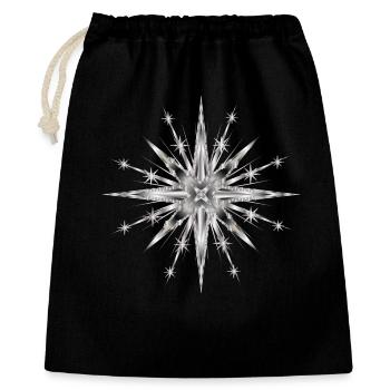 Silver glamorous timeless star - Gift Bag 40 x 50 cm - black - Front