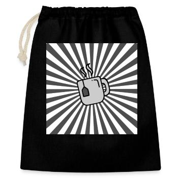 Sunburst Tea grey white-Sonnenaufgang Teetasse - Geschenkbeutel aus Baumwolle (40 x 50 cm) - Schwarz - Vorne
