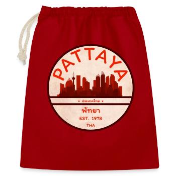 Pattaya Skyline Retro Badge - Gift Bag 40 x 50 cm - red - Front