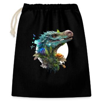 Velociraptor bleu avec fond blanc - Sac cadeau 40 x 50 cm - noir - Devant