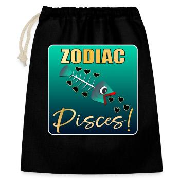 FUNNY BIRTHDAY ZODIAC SIGN PISCES - Gift Bag 40 x 50 cm - black - Front