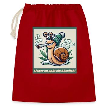 Better too late than ugly - Ganja Snail Joint - Gift Bag 40 x 50 cm - red - Front