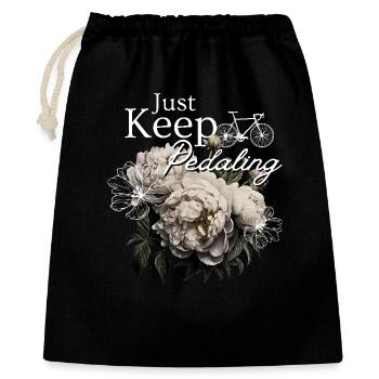Continuez à pédaler – Flowers & Bike - Sac cadeau 40 x 50 cm - noir - Devant