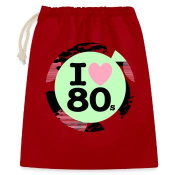 I ♥ 80s – Neon Retro Vibes - Gift Bag 40 x 50 cm - red - Front