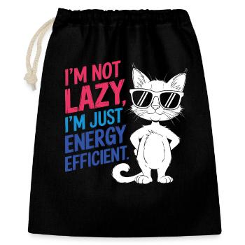 I'm Not Lazy, I'm Just Energy Efficient - Gift Bag 40 x 50 cm - black - Front