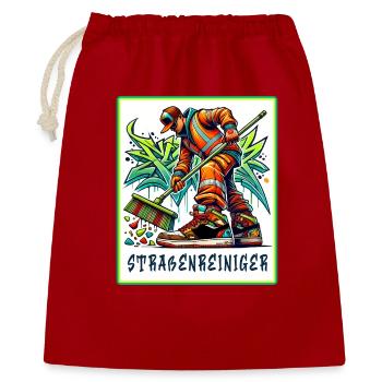 Nettoyeur de rues dans le style graffiti - Sac cadeau 40 x 50 cm - rouge - Devant