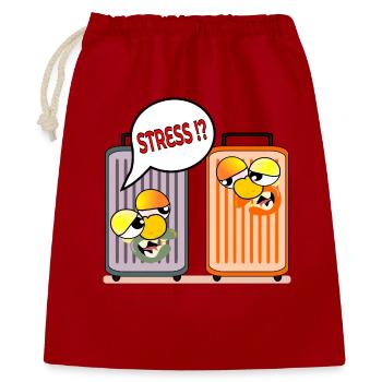 FERIEN STRESS URLAUBSKOFFER - Geschenkbeutel aus Baumwolle (40 x 50 cm) - Rot - Vorne