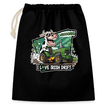 Irish Drift Cow with Green Tractor - Gift Bag 40 x 50 cm - black - Front