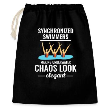 Synchronschwimmer: Unterwasserchaos - Geschenkbeutel aus Baumwolle (40 x 50 cm) - Schwarz - Vorne