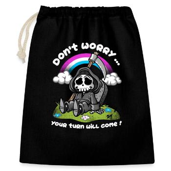 Ne vous inquiétez pas - Sac cadeau 40 x 50 cm - noir - Devant