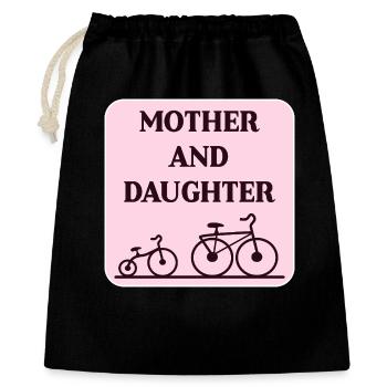 Lien mère-fille à vélo - Sac cadeau 40 x 50 cm - noir - Devant